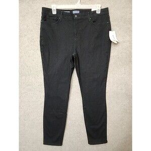 NYDJ Skinny Ankle Jeans Womens 16 Black Slimming LiftTuck Stretch NEW